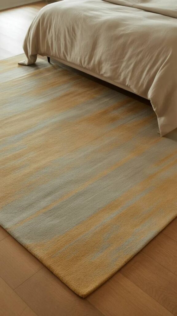 A Bedroom Rug That Extends Well Beyond the Bed Frame