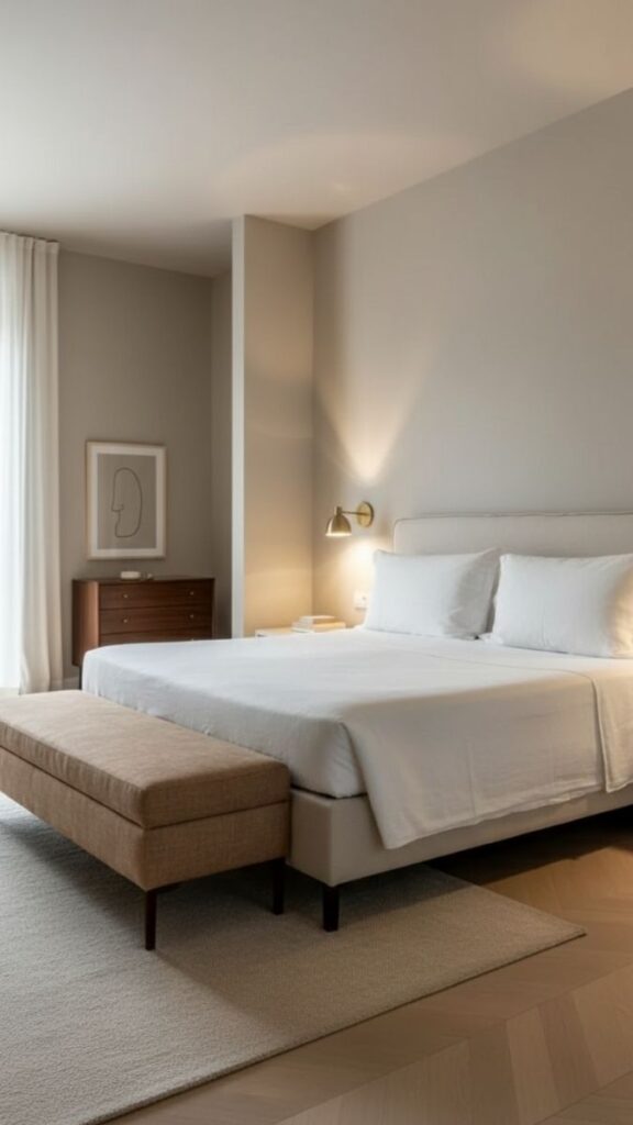 A Bench or Ottoman at the Foot of the Bed