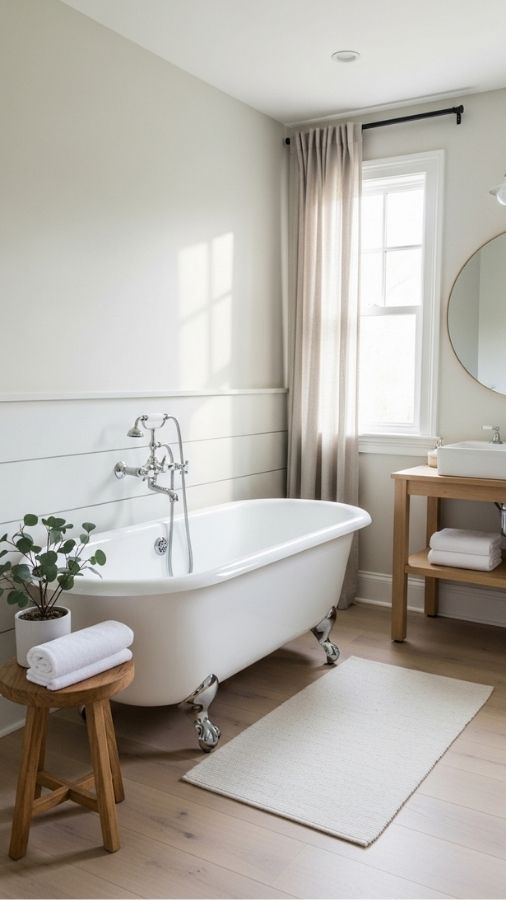 A Clawfoot Tub or Farmhouse-Style Bath in the Primary Bathroom