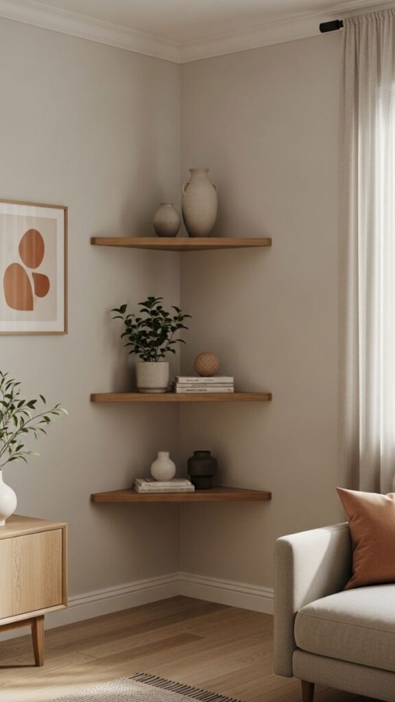 A Floating Corner Shelf for Awkward Wall Spaces