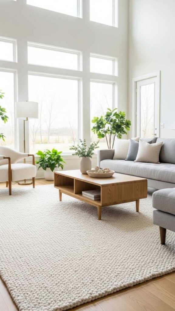 A Large-Scale Area Rug That Extends Under Furniture