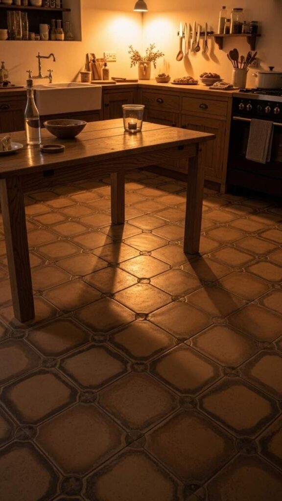 A Patina-Finish or Antique-Look Tile Floor