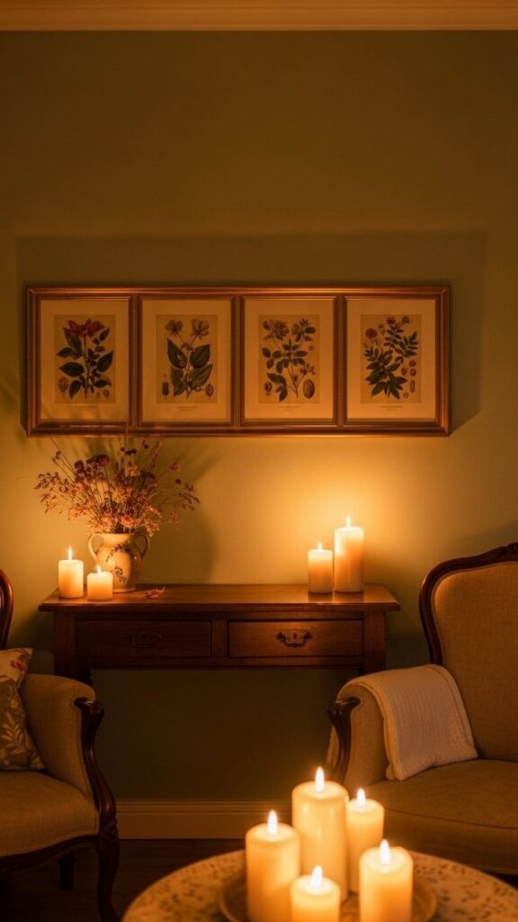 A Row of Botanical Prints in Identical Gilt Frames