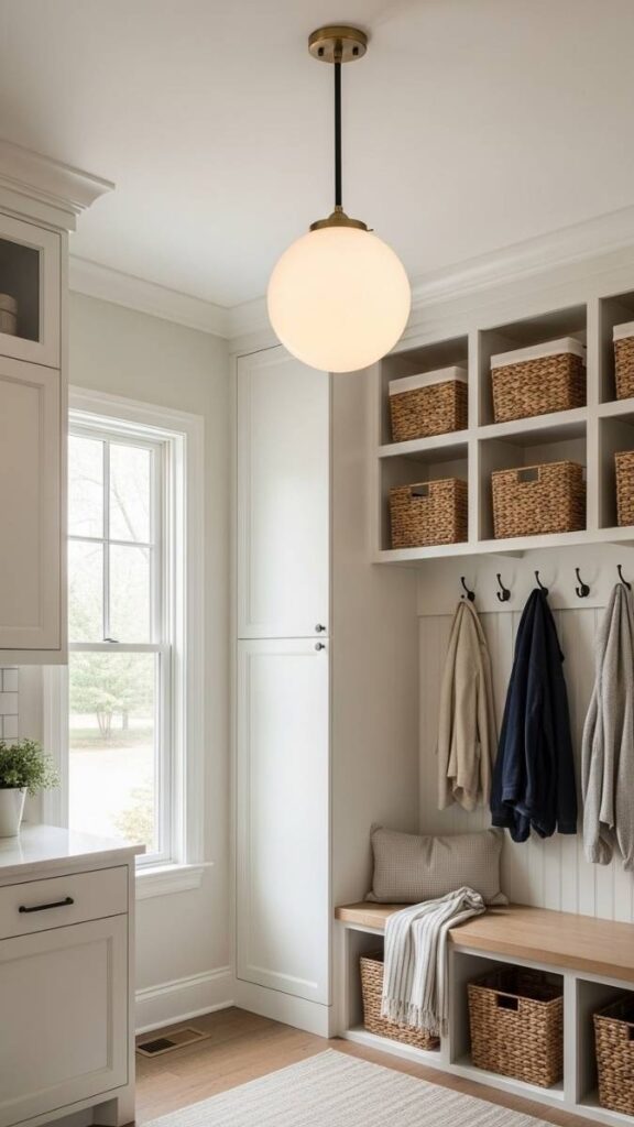 A Schoolhouse Globe Pendant in the Kitchen or Mudroom