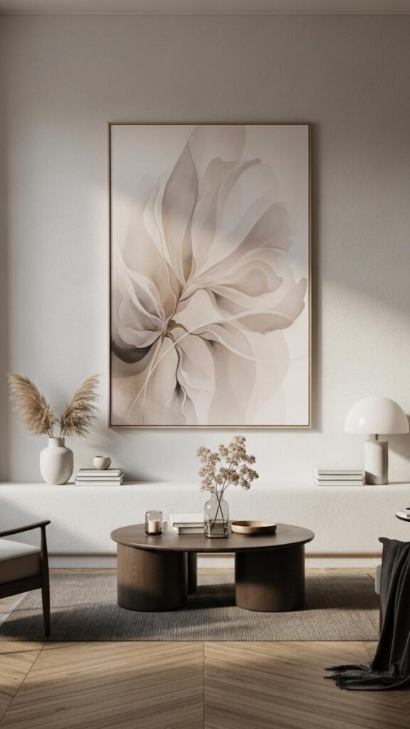 A Single Oversized Art Print That Anchors the Room