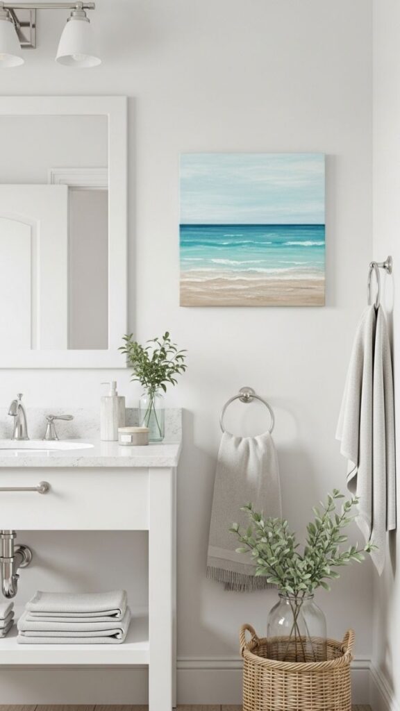 A Single Piece of Coastal Artwork to Anchor the Space