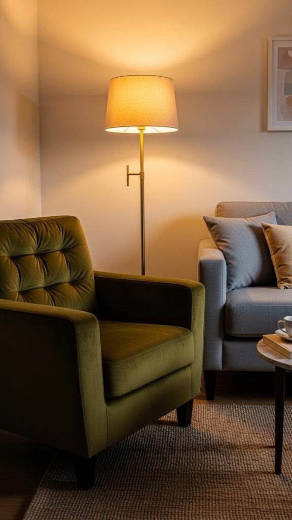 A Statement Armchair in a Contrasting Material