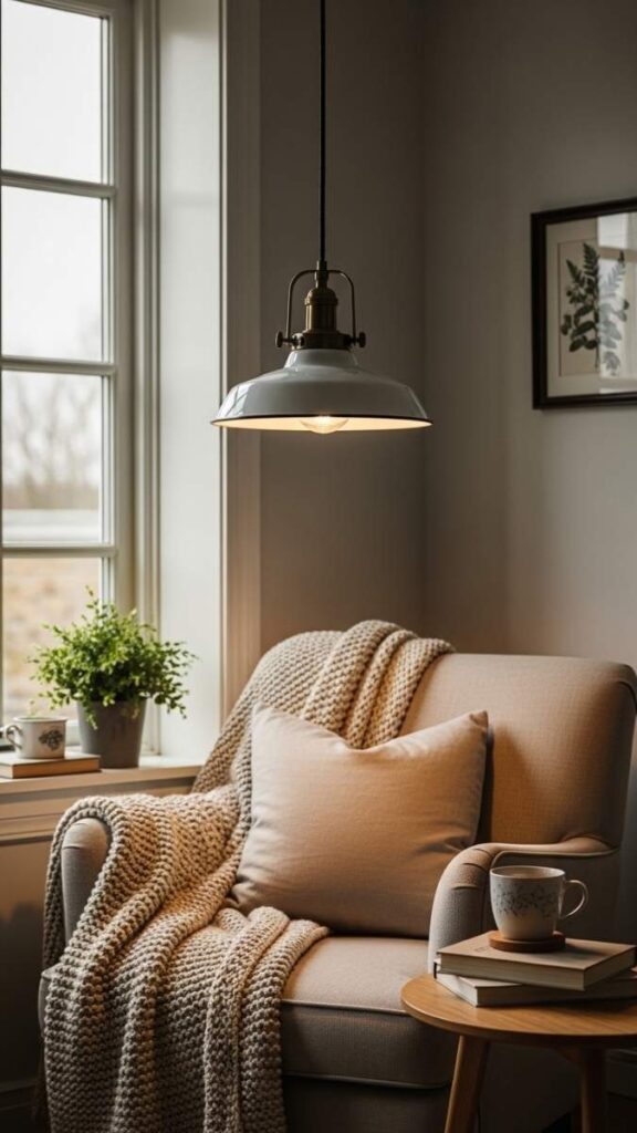 A Vintage Pendant Light Over a Dining or Reading Area