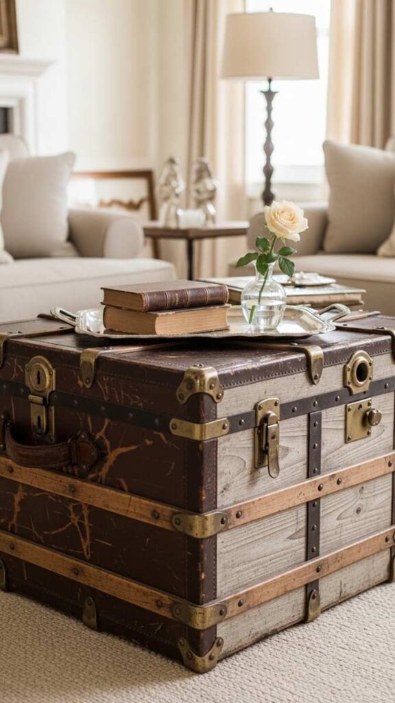 A Vintage Trunk or Chest as a Coffee Table