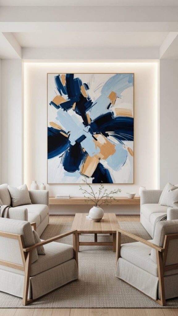 Abstract Ocean-Inspired Canvas Art