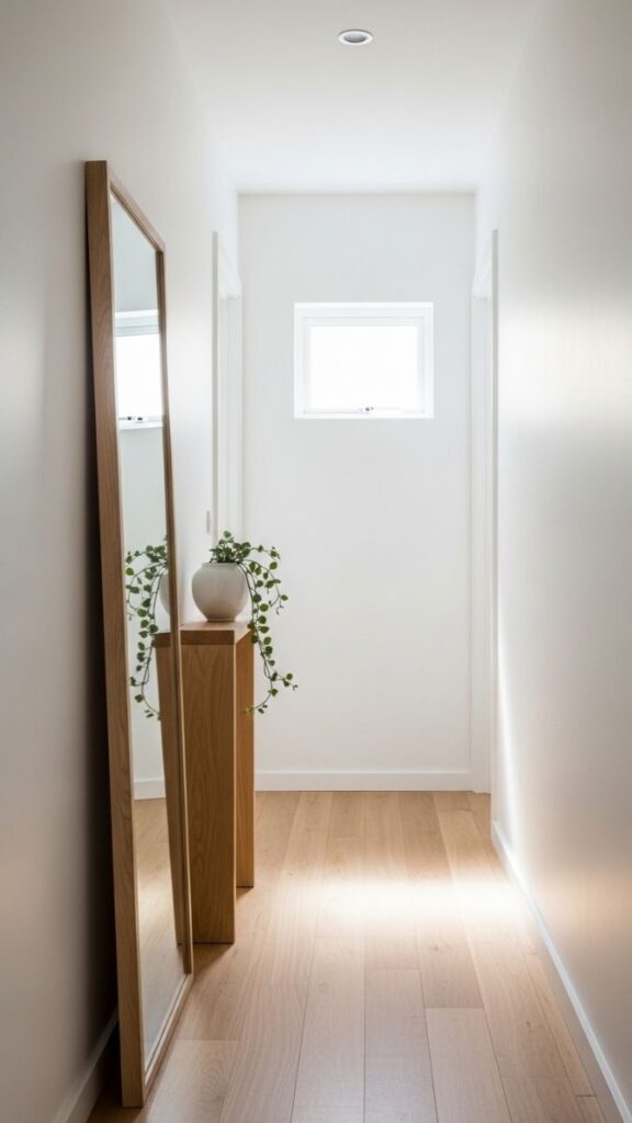 Add a Full Length Mirror to a Narrow Space