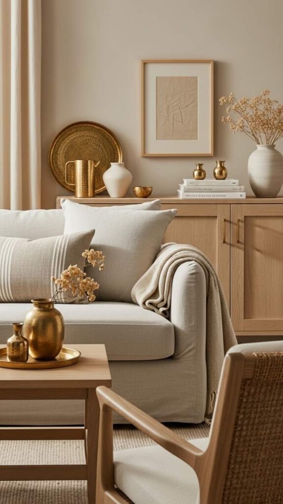 Add a Hammered Brass or Aged Gold Accent Through Hardware and Small Objects