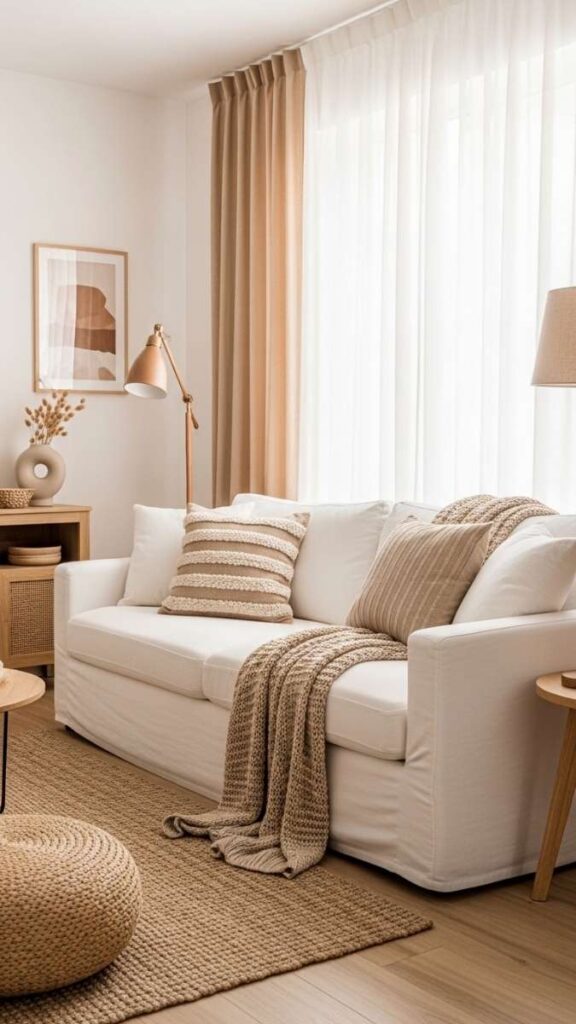 Anchor the Room With a Linen Sofa in Warm White or Soft Sand