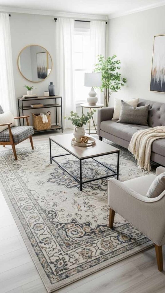 Anchor the Room With a Rug That's Actually Big Enough