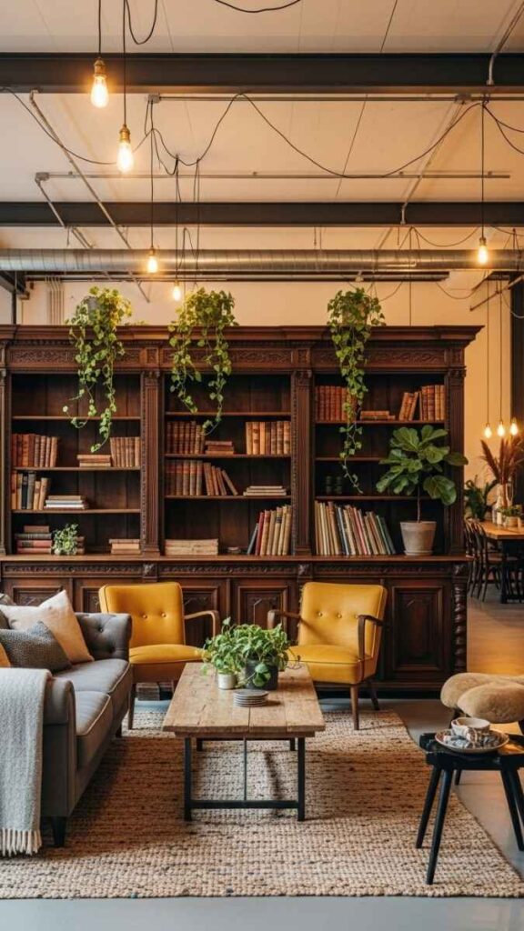 Antique Bookcases as Room Dividers