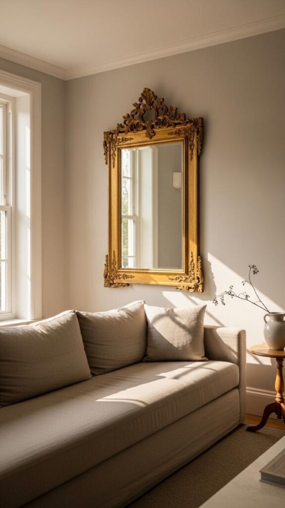 Antique Framed Mirrors as Wall Anchors