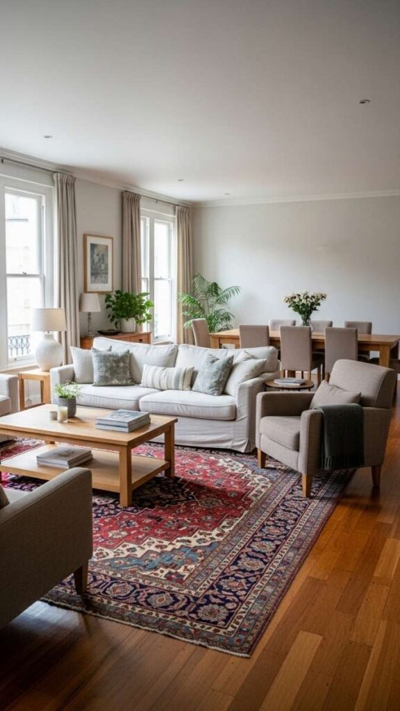 Antique Rugs to Define Open-Plan Zones