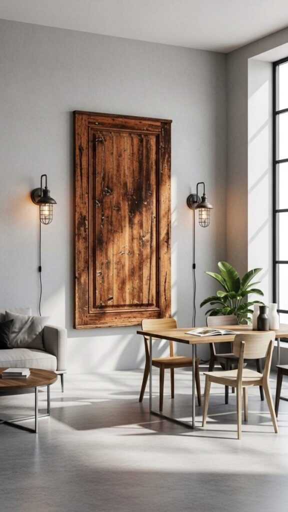 Architectural Salvage Panel as a Focal Wall Feature