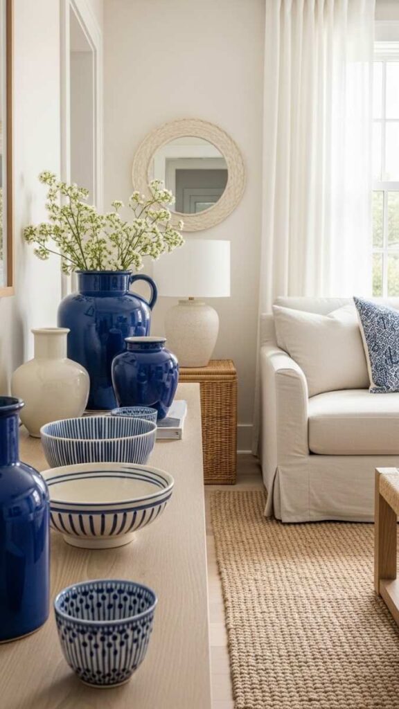  Blue and White Ceramic or Pottery Accents