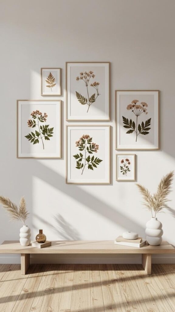 Botanicals and Pressed Flowers in Matching Frames