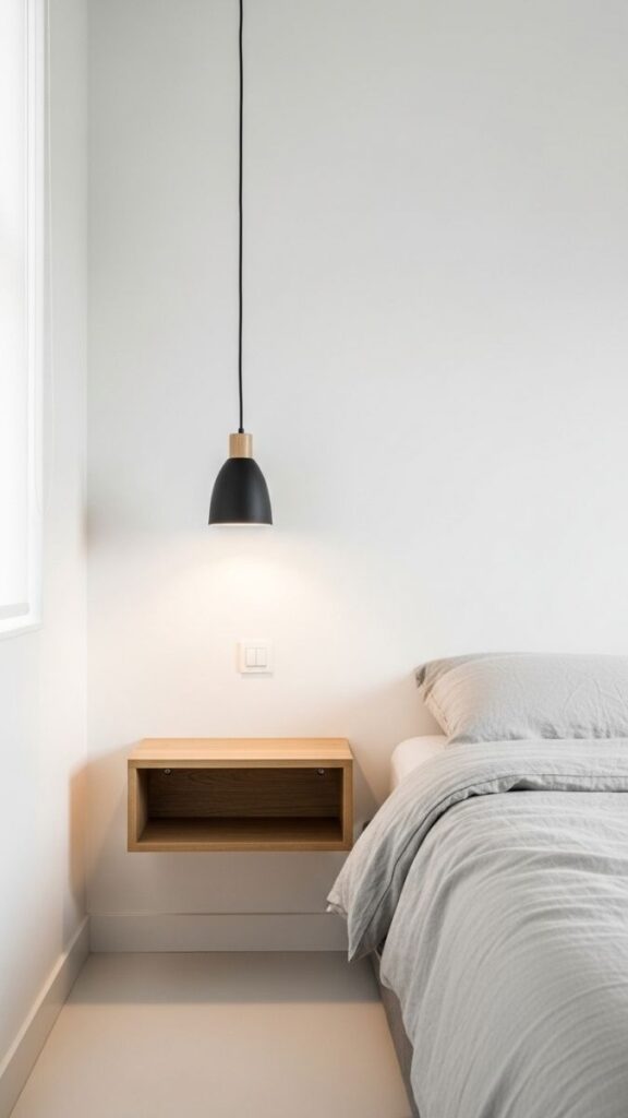 Build a Floating Nightstand With a Wooden Shelf and Pipe Brackets