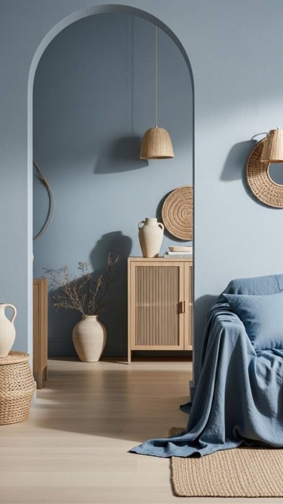 Cadet Blue and Sand Tones for a Coastal Adjacent Look Without the Clichés