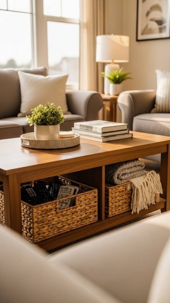 Choose a Coffee Table With a Lower Shelf for Hidden Storage