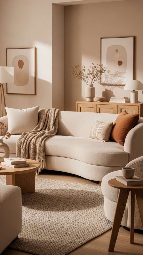 Choose a Curved or Rounded Sofa Profile for a Softer Room Silhouette