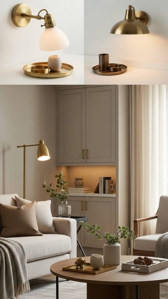 Choose Warm Metals Brass, Bronze, Antique Gold Consistently Across Fixtures