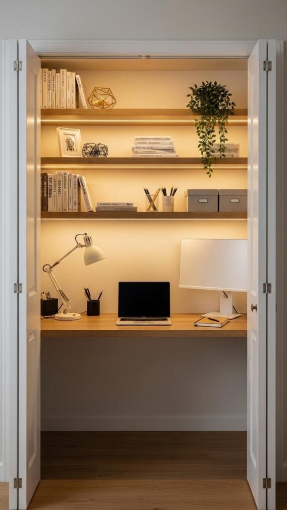  Closet Office Conversion with Bi-Fold Door Privacy