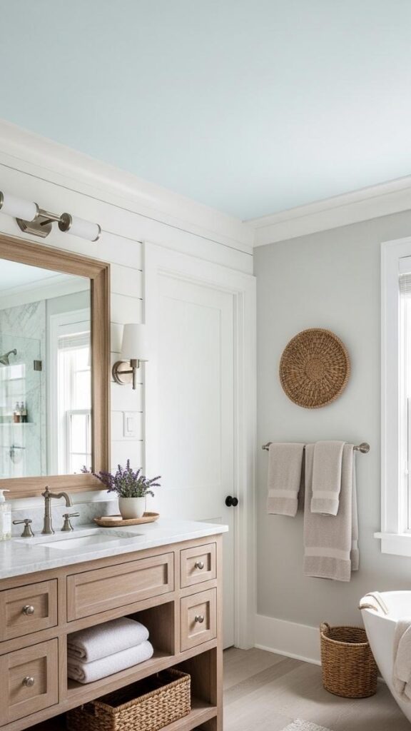 Coastal Ceiling Treatment in Pale Blue or Soft White