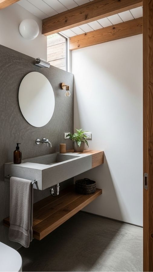 Concrete Sink for Industrial Meets Rustic Look