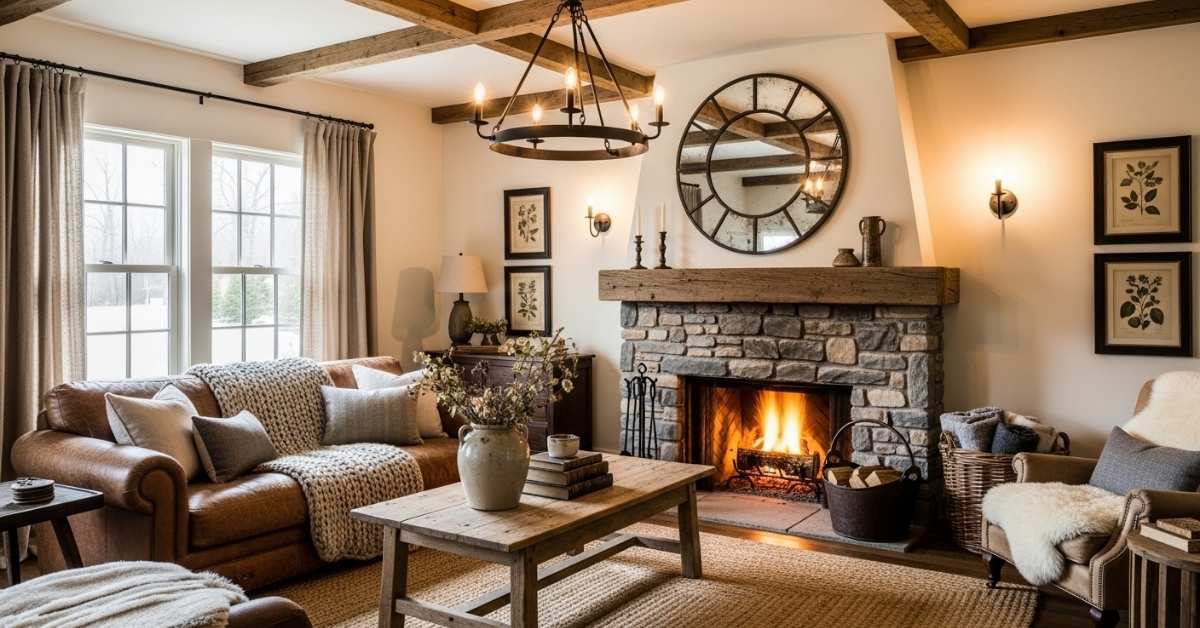 Cozy Farmhouse Living Room Rustic Decor