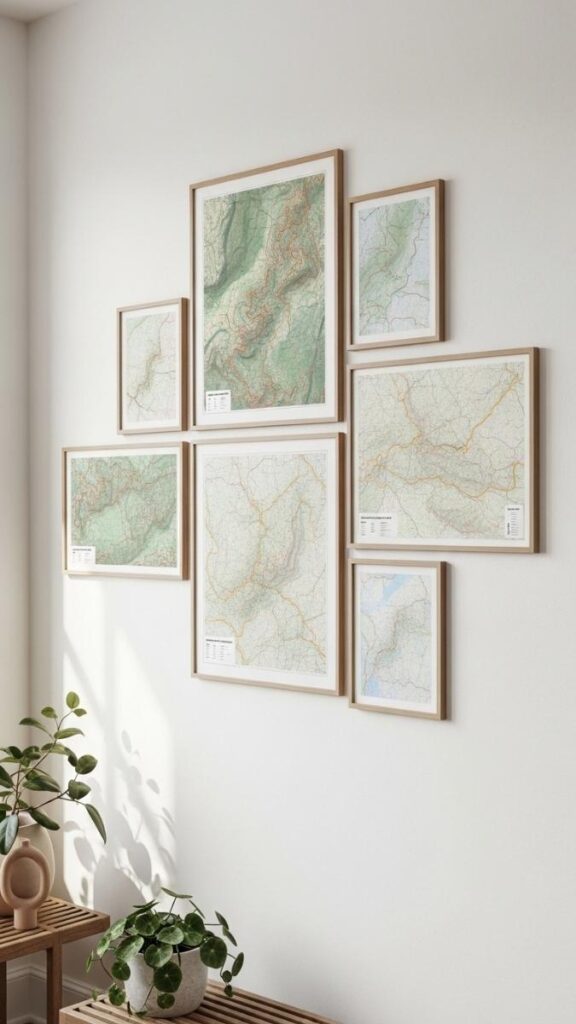 Create a Gallery Wall Using Topographic or Trail Maps