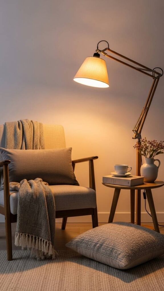 Create a Reading Corner with a Chair and Lamp