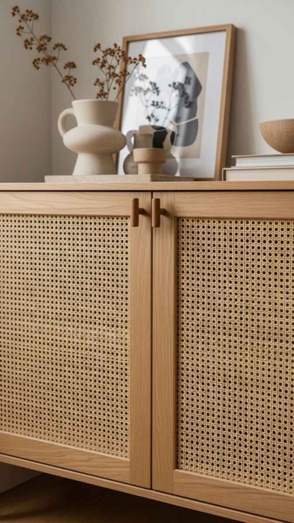 DIY Cane Webbing Cabinet Upgrade