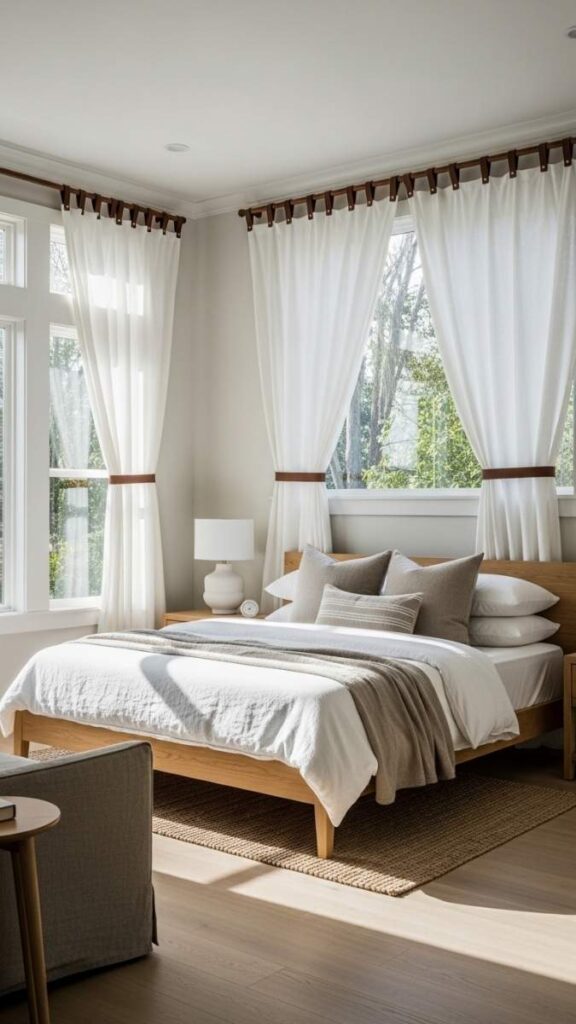 DIY Curtain Tiebacks From Leather Strips or Rope