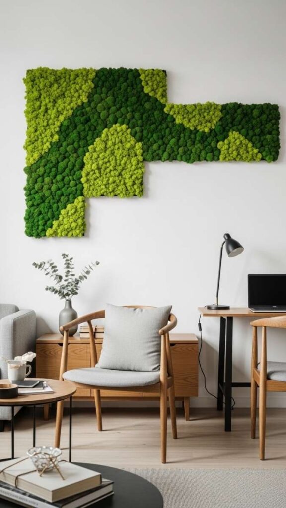 DIY Moss Wall Panel for a Living or Work Room
