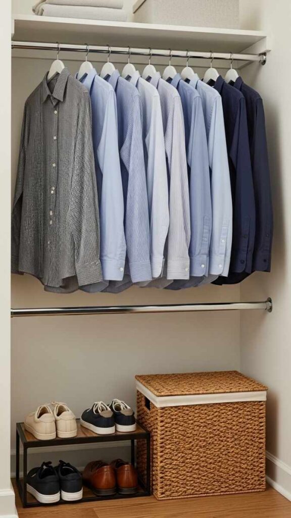 Double-Hang the Closet Rod for Short Items