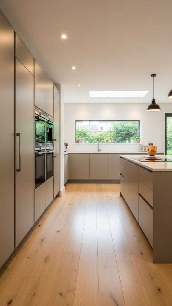 Flat Front Cabinetry in Warm Matte Tones