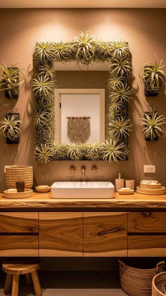 Frame Your Mirror With Air Plants or Small Tillandsia Arrangements
