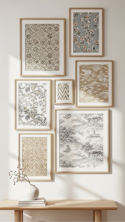 Framed Fabric or Wallpaper as Art