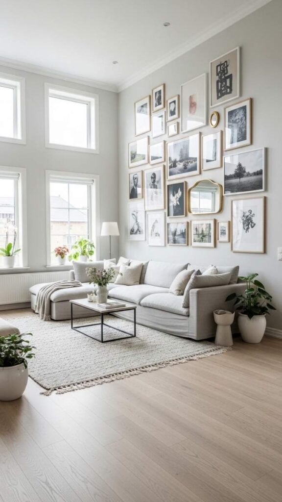 Gallery Wall as Room Divider in Open-Plan Living