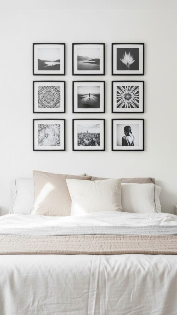 Grid Gallery Wall With Matching Frames
