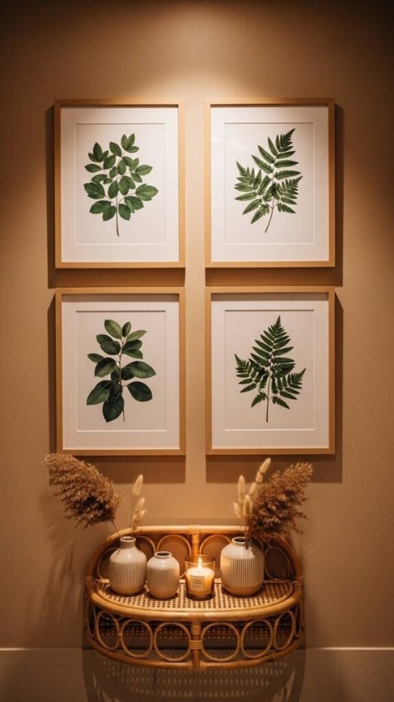 Hang a Gallery Wall of Botanical Prints in Natural Frames