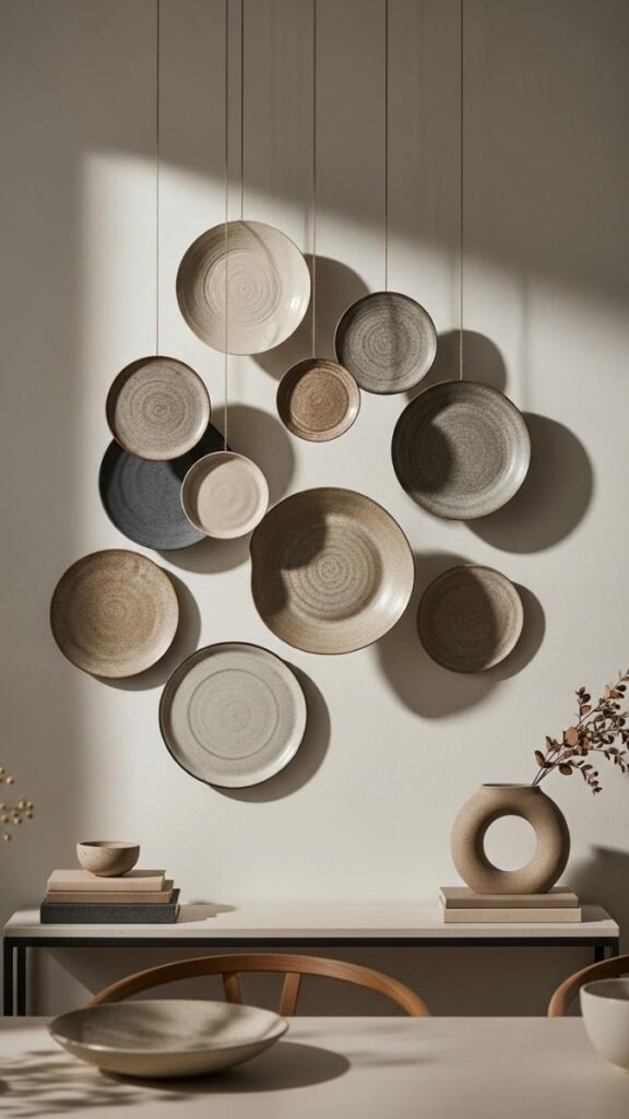 Hanging Ceramic or Sculptural Wall Plates for a Layered Look