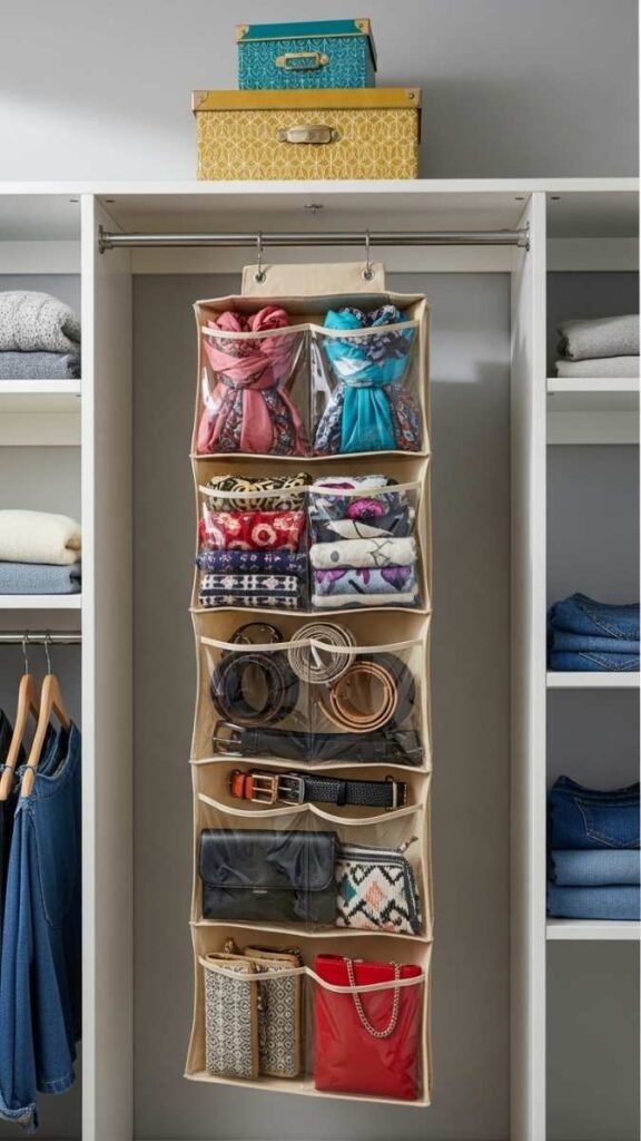 Hanging Organizers From the Closet Rod for Bags and Accessories