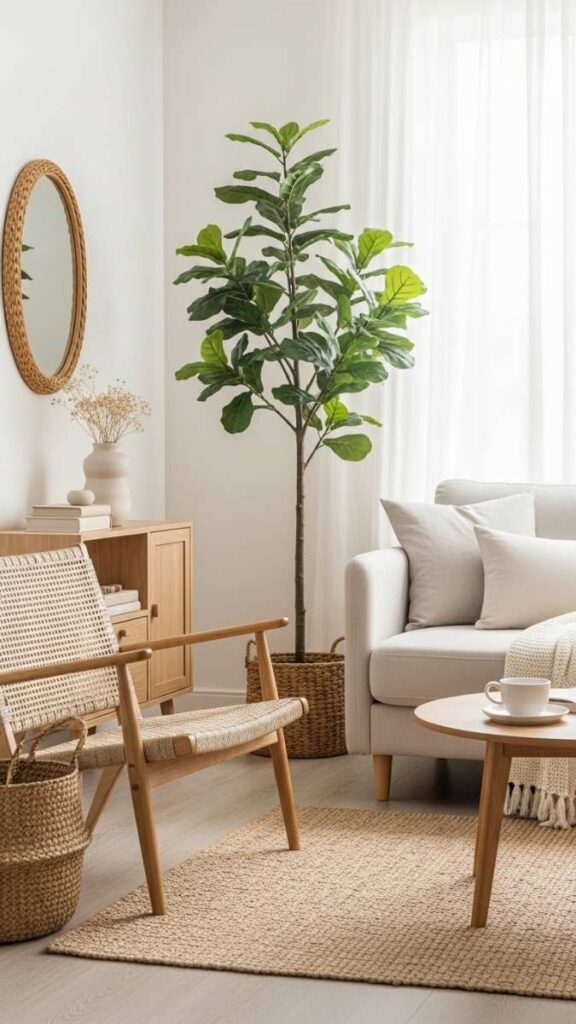 Incorporate a Tall Leafy Plant to Add Height and Organic Volume