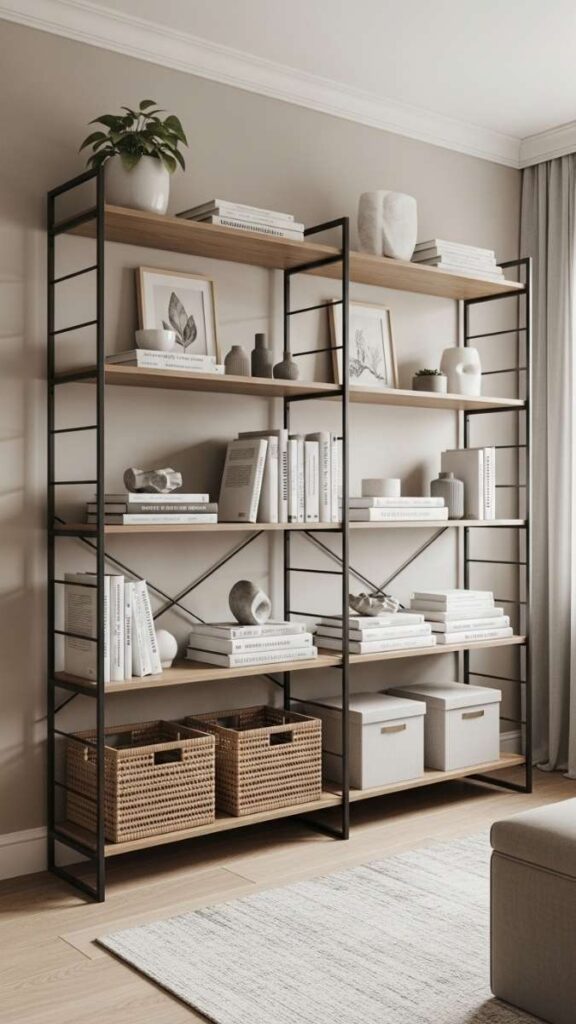 Install Freestanding Shelving Units Instead of Wall-Mounted Ones