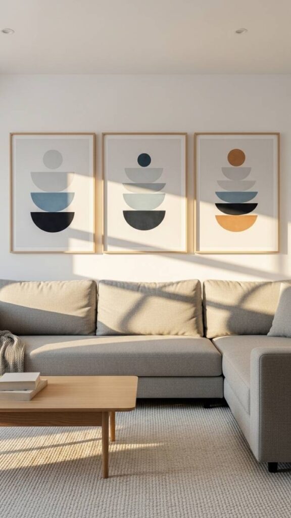 Large-Scale Art Prints in a Horizontal Row